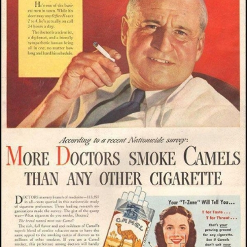 سال ۱۹۵۰ میلادی سیگار به عنوان امری مفید برای سلامتی تبلیغ میشد!