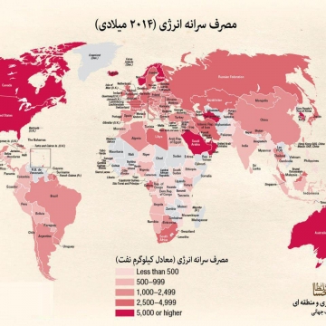 مصرف سرانه انرژی در کشورهای مختلف جهان  ایران در میان کشورهای با مصرف بالا قرار دارد