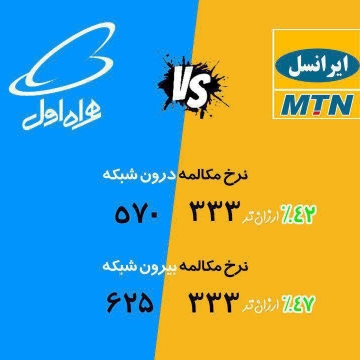 نرخ مکالمه درون شبکه ای ایرانسل ارزانتر از همراه اول