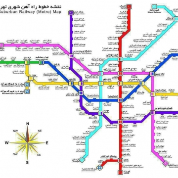 جدیدترین نقشه متروی تهران