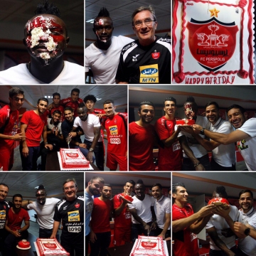جشن تولد گادوین منشا در اردوی پرسپولیس