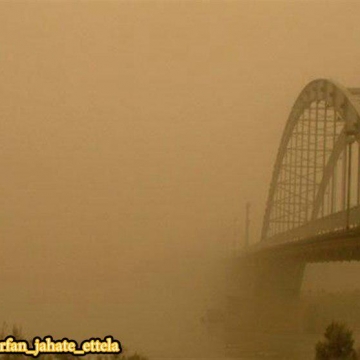 اطلاعیه مرکز ملی پایش و هشدار سریع گرد و خاک؛حرکت توده خاک عراقی به سوی خوزستان