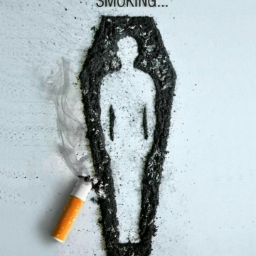 بنری خلاقانه درباره سیگار کشیدن