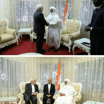 نخست وزیر نیجر با لباس منطقه صحرای بزرگ در دیدار ظریف حاضر شد