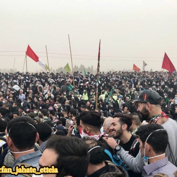 ازدحام زائرین اربعین حسینی در مرز مهران