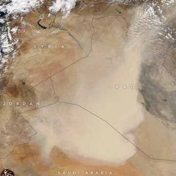 تصویر ناسا از طوفان شن در عراق و شمال عربستان