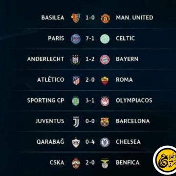 نتایج بازی های چهارشنبه شب لیگ قهرمانان اروپا