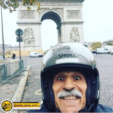منصور بهرامی، تنیس‌باز ایرانی در خیابان شانزه‌لیزه پاریس