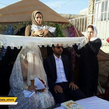 برگزاری مراسم ازدواج زوج زلزله زده در سرپل ذهاب