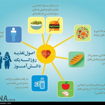 اصول تغذیه روزانه یک دانش آموز