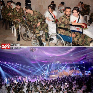 جشن ازدواج گروهی سربازان ارتش سوریه