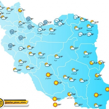 وضعیت آب و هوای استان های کشور / ۸ صبح ۴ دی