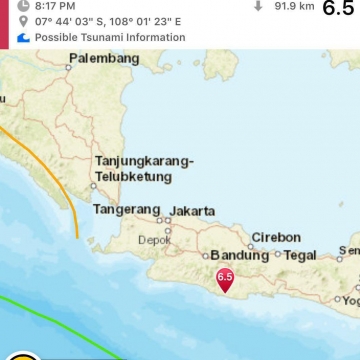زلزله ۶.۵ ریشتری در جاکارتا، اندونزی