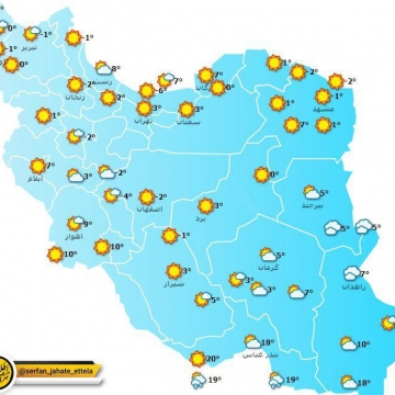 وضعیت آب  و هوای استان های کشور/ ۸ صبح ۲۷ آذر