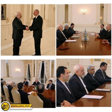 دیدار ظریف با الهام علی اف رئیس جمهور باکو