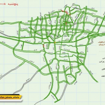 ترافیک شدید خیابانها در تهران