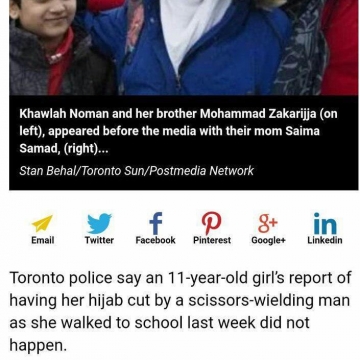 نتایج تحقیقات در مورد دختر مسلمانی که مدعی بود بخاطر حجابش به او حمله شده