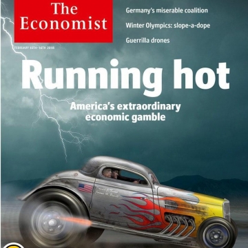 جلد نشریه اکونومیست: تخت گاز؛ قمار اقتصادی شگفت انگیز آمریکا