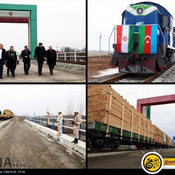 نخستین قطار باری روسیه به بارانداز آستارا در استان گیلان وارد شد