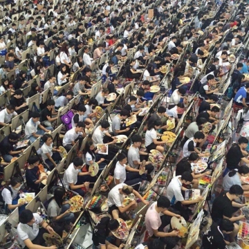 جلسه آزمون ورود به مدرسه هنر در چین