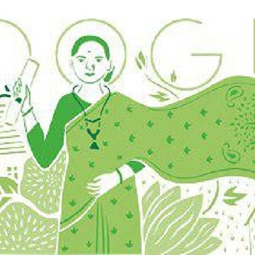 گوگل لوگوی خود را امروز به مناسبت صد و پنجاه و سومین سالروز تولداولین زن پزشک هندی تغییر داد