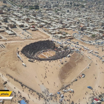 نمایی از گود زینل خان اسفراین و برگزاری کشتی باچوخه