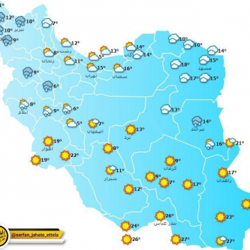 وضعیت آب و هوای استان های کشور