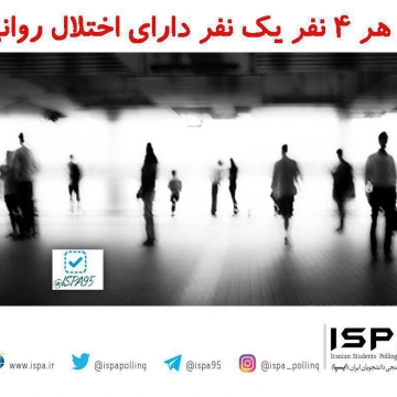 از هر ۴ نفر یک نفر دارای اختلال روانی