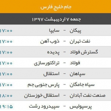 هفته پایانی لیگ برتر فردا با ۸ بازی انجام می شود