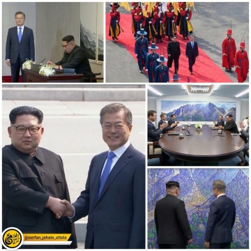 دیدار تاریخی رهبران دو کره در منطقه غیرنظامی