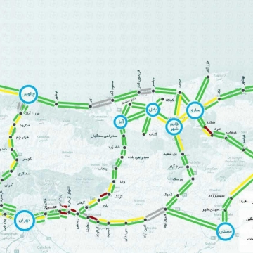نقشه ترافیکی راه‌های شمالی کشور