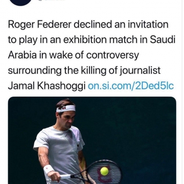 راجر فدرر دعوت عربستان سعودی را برای حضور در مسابقاتی که در این کشور برگزار خواهد شد، رد کرد.