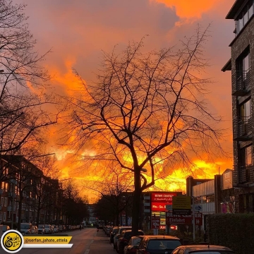 تصویر روز: شفق زیبا در آسمان هامبورگ (آلمان)