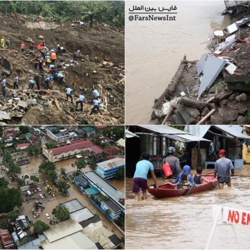 بر اثر جاری شدن سیل و رانش زمین در فیلیپین تا کنون ۵۰ نفر جان خود را از دست داده‌اند.