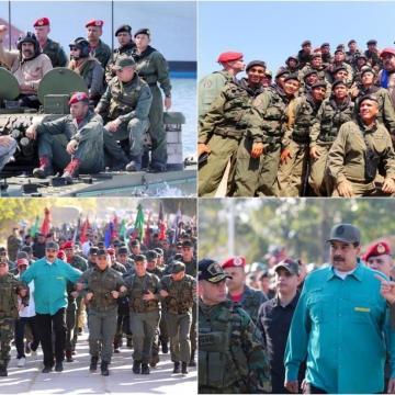 بازدید رئیس جمهور ونزوئلا از پایگاه‌های ارتش