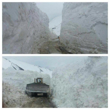 ارتفاع چندمتری برف در جاده وارنگه‌رود از روستاهای جاده چالوس