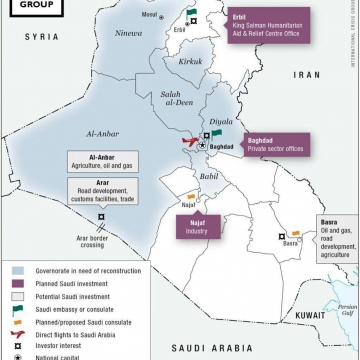 نقشه سرمایه گذاری عربستان سعودی در عراق
