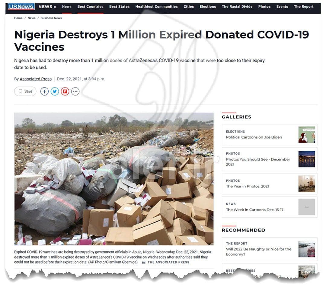 نیجریه یک میلیون واکسن اهدایی کرونا كشورهاي غربي را نابود کرد