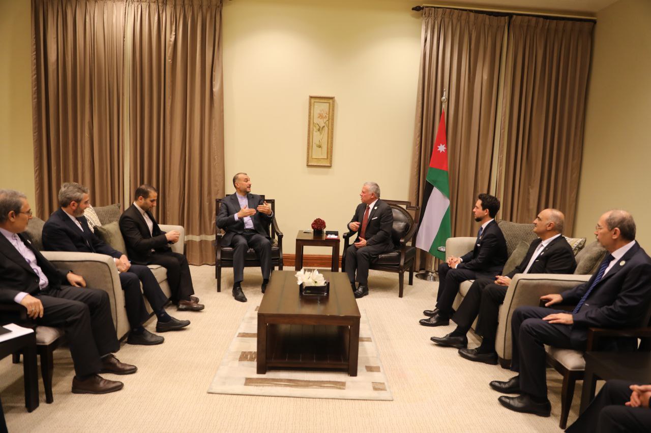 دیدار دوجانبه وزیر‌امور خارجه ایران با ملک عبدالله دوم پادشاه اردن