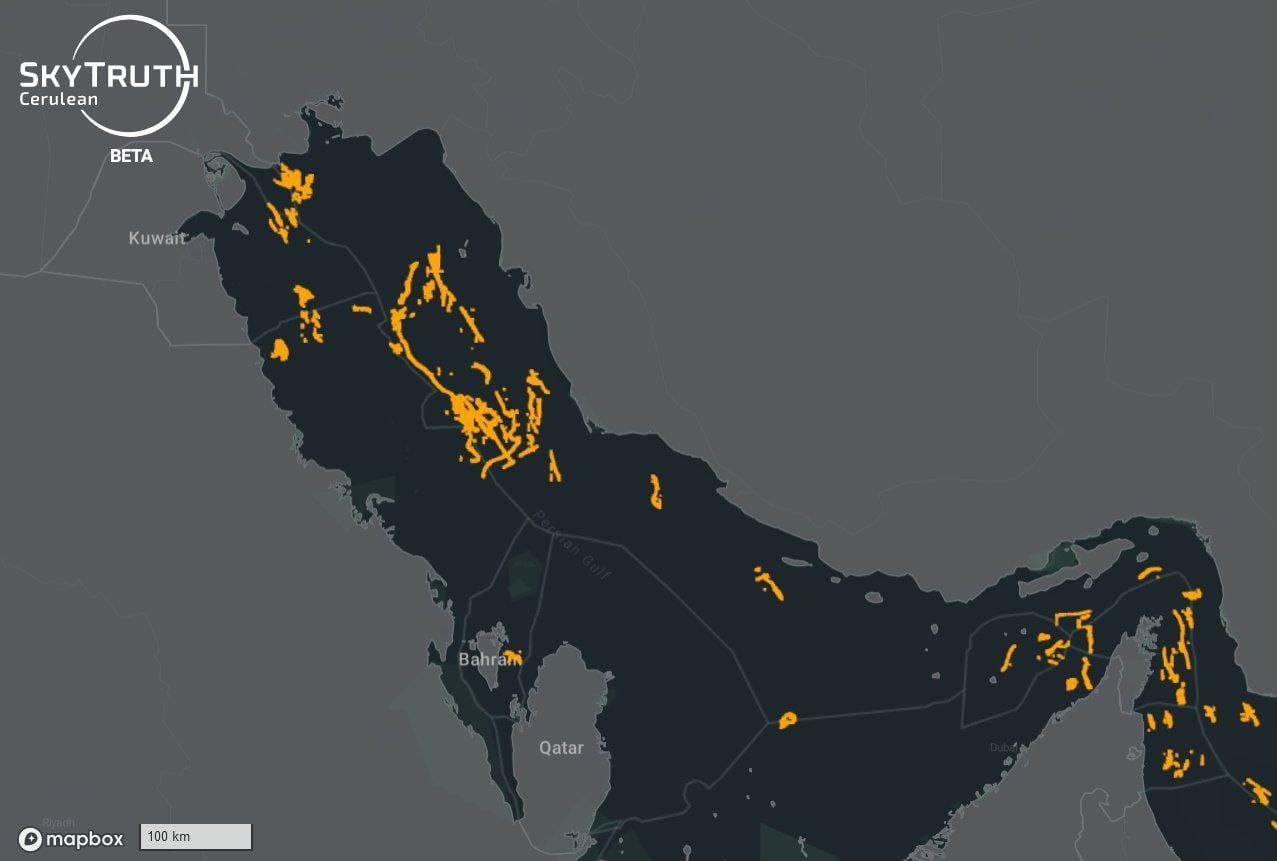 محل آلودگی نفتی در خلیج فارس