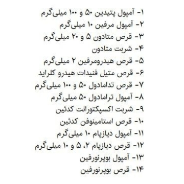 فهرست داروهای ممنوعه در سفر حج